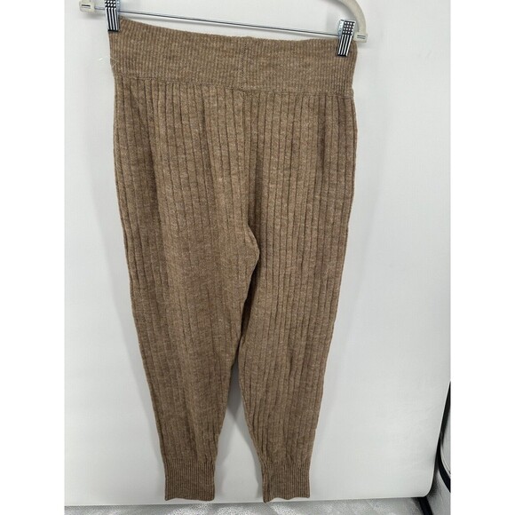 Free People Around The Clock Brown Ribbed Jogger - Picture 2 of 3